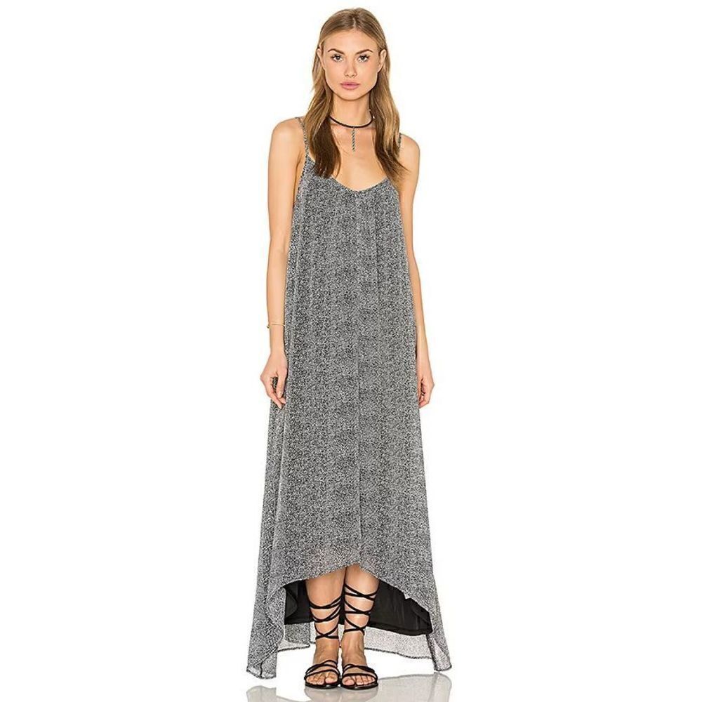 Bishop + Young Printed Maxi Dress in Print Back cut-out Asymmetrical sz XS
